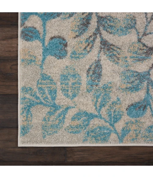 Nourison Tranquil Runner Area Rug TRA03-Ivory/Turquoise