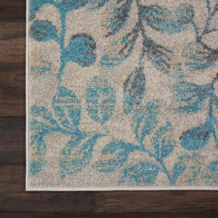 Nourison Tranquil Runner Area Rug TRA03-Ivory/Turquoise