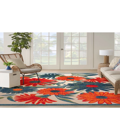 Nourison Aloha Ivory Multicolor ALH33 7 ft. 10 in. X 10 ft. 6 in. Rectangle Rug