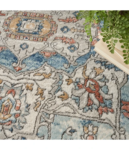 Nourison Quarry Ivory Blue QUA11 8 ft. X 10 ft. Rect. Rug
