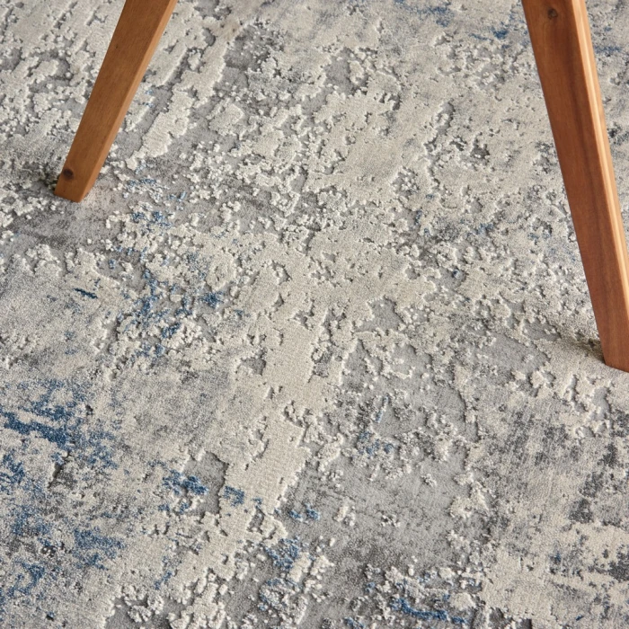 Nourison Rustic Textures Area Rug RUS07-Ivory/Grey-blue
