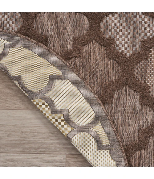 Nourison Home Easy Care Brown NES01 8 ft. Round Rug