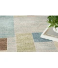 Nourison Astra Machine Washable Blue Green Multi ASW09 6 ft. 7 in. X 9 ft. Rectangle Rug