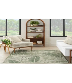 Nourison Home Garden Oasis GOA02 Ivory Green 5 ft. X 7 ft. Area Rug