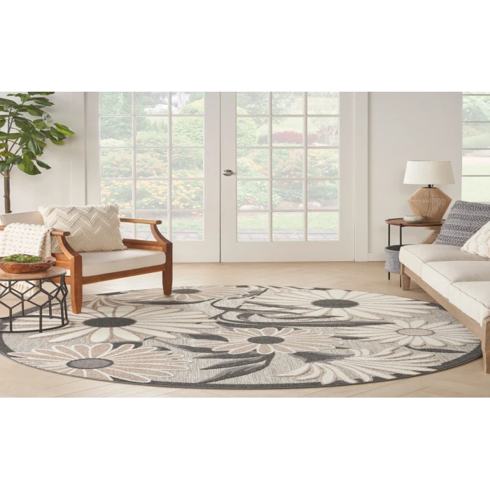 Nourison Aloha Beige ALH33 5 ft. 3 in. Round Rug