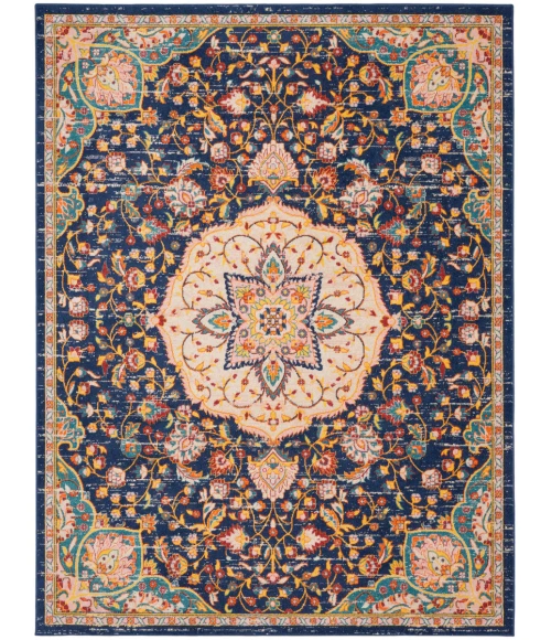 Nourison Passion Area Rug PSN22 Navy Multicolor