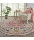 Nourison Passion Round Area Rug PSN25-Ivory/Pink