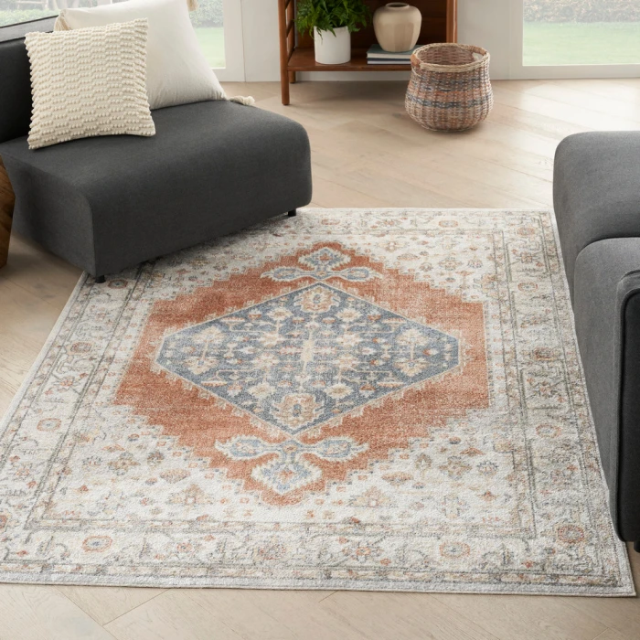 Nourison Astra Machine Washable Area Rug ASW11 Grey/Multi