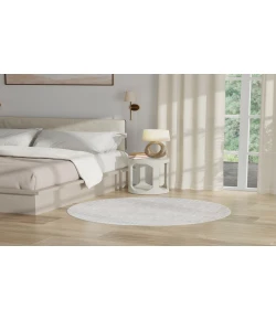 Nourison Home Astra Machine Washable ASW10 Grey 4 ft. Round Area Rug