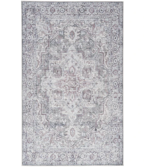 Nicole Curtis Machine Washable Series 1 Ivory Grey SR101 7 ft. 10 in. X 9 ft. 10 in. Rectangle Rug