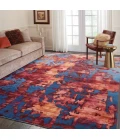 Nourison Prismatic Area Rug PRS13 Blue/Flame 9'9" x 13'9"