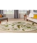 Nourison Aloha Ivory Green ALH33 5 ft. 3 in. Round Rug