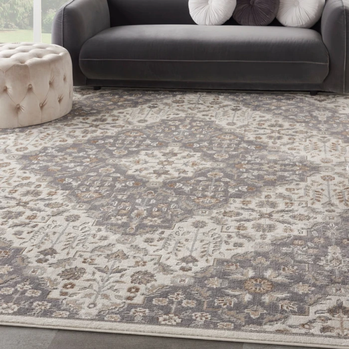 Nourison Elation Area Rug ETN08 Ivory Grey 7'10" x 9'10"