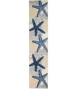 Nourison Home Aloha ALH24 Blue Grey 2 ft. 3 in. X 12 ft. Area Rug