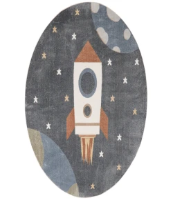 Nourison Home Astra Machine Washable ASW06 Sky Blue 4 ft. Round Area Rug