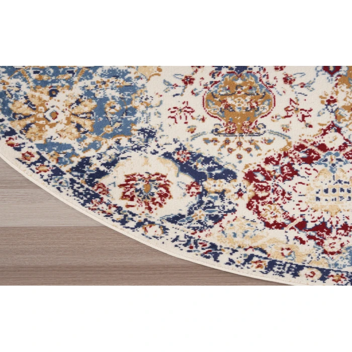 Nourison Grafix Blue Multicolor GRF31 4 ft. Round Rug