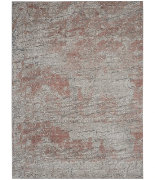 Nourison Rustic Textures Area Rug RUS15-Light Grey/Rust