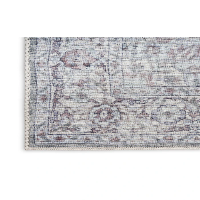 Nicole Curtis Machine Washable Series 1 Ivory Grey SR101 4 ft. X 6 ft. Rectangle Rug