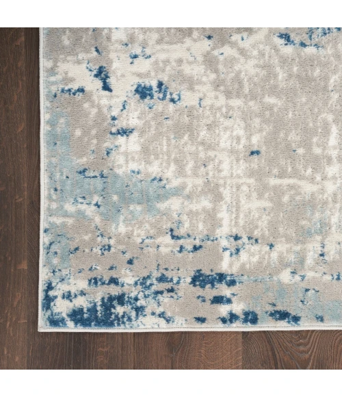 Nourison Quarry Ivory Grey Blue QUA01 6 ft. Rect. Rug