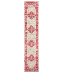 Nourison Home Passion PSN03 Ivory/Fuchsia 2 ft. 2 in. X 10 ft. Area Rug