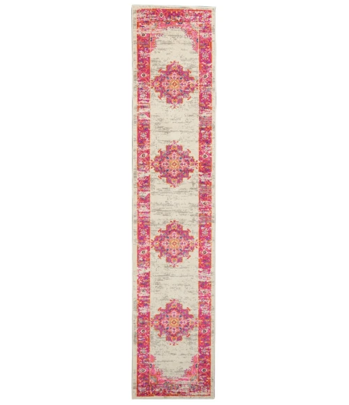 Nourison Passion Runner Area Rug PSN03-Ivory/Fuchsia