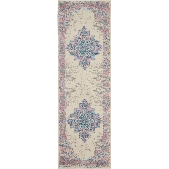 Nourison Grafix Runner Area Rug GRF14-Ivory/Pink