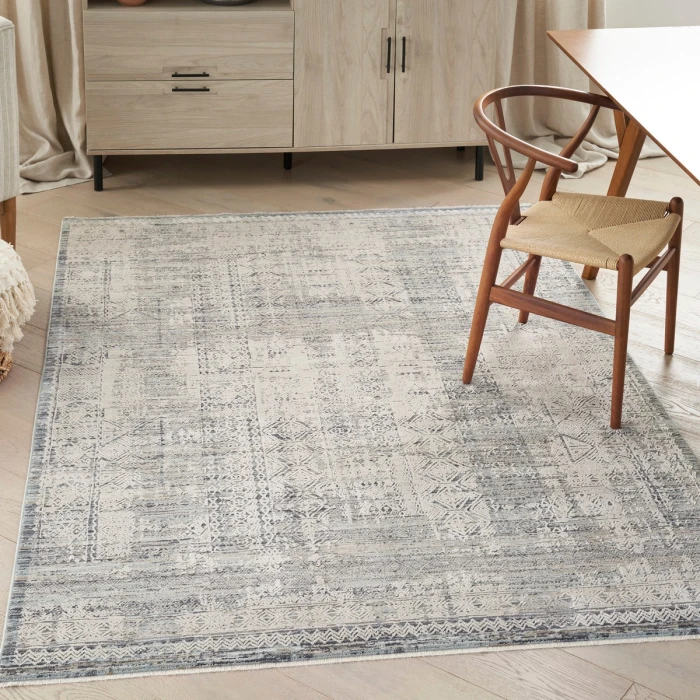 Nourison Lynx Ivory Blue LNX06 5 ft. X 8 ft. Rect. Rug