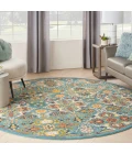 Nourison Allur Area Rug ALR03 Turquoise Ivory