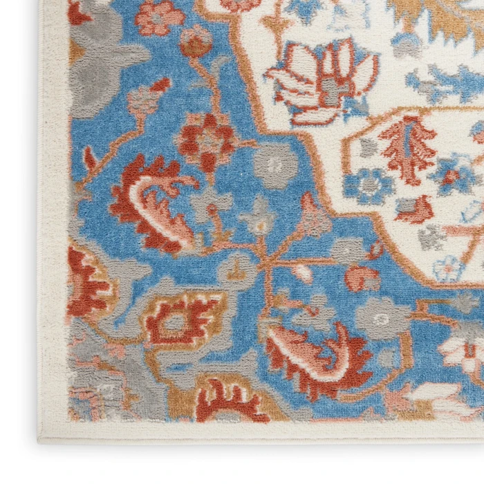 Nourison Elation Area Rug ETN09 Ivory Blue 7'10" x 9'10"
