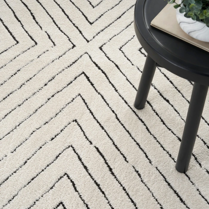 Nourison Modern Comfort Ivory Black MNC01 8 ft. X 10 ft. Rect. Rug