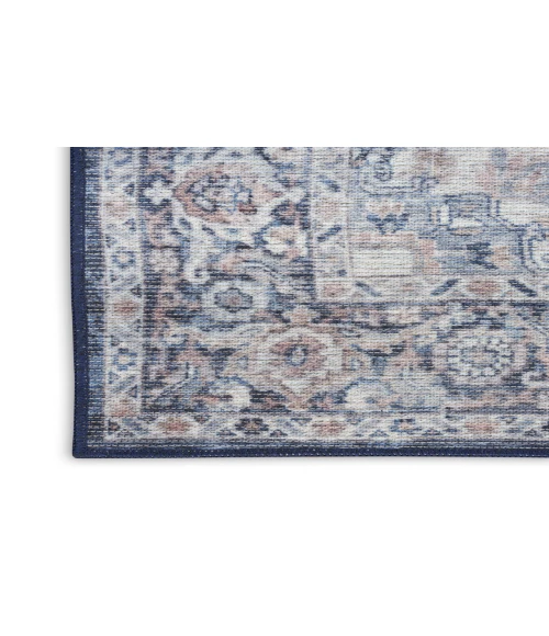 Nicole Curtis Machine Washable Series 1 Ivory Navy SR101 5 ft. 3 in. X 7 ft. 3 in. Rectangle Rug