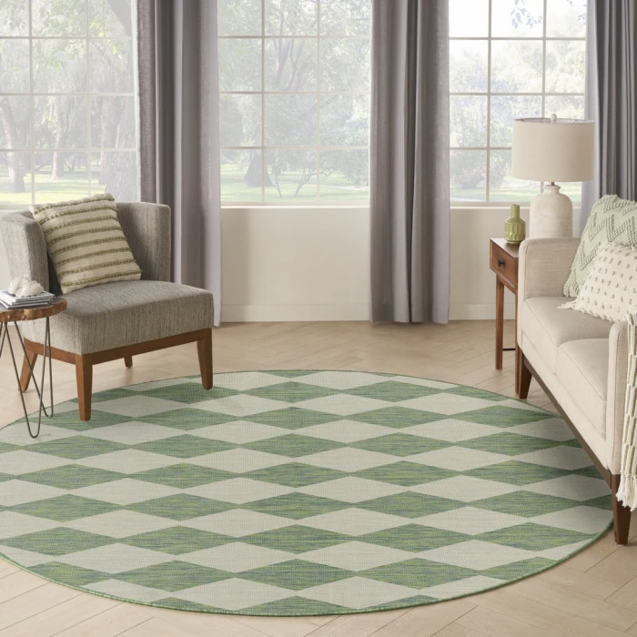 Nourison Positano Blue Green POS04 10ft. Round Rug