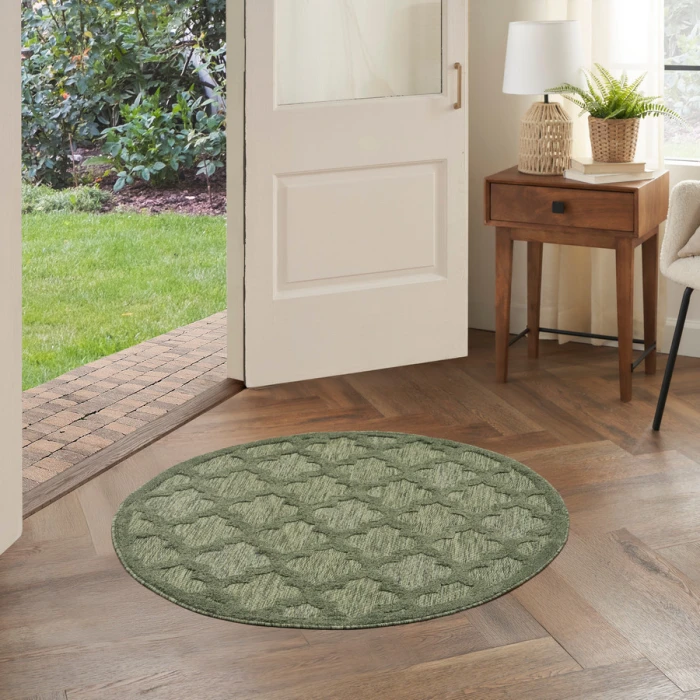 Nourison Home Easy Care Green NES01 4 ft. Round Rug