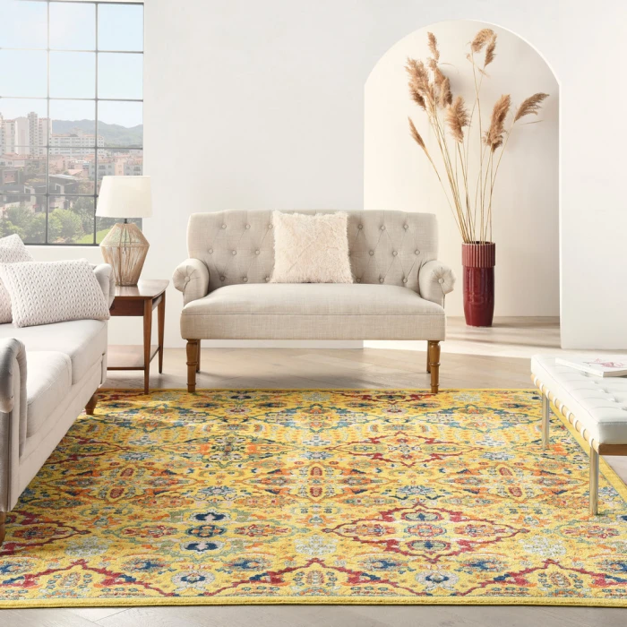 Nourison Allur Area Rug ALR03 Yellow Multicolor
