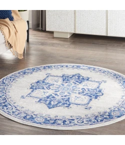 Nourison Home Whimsicle WHS03 Ivory Blue 5 ft. Round Area Rug