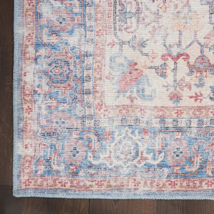 Nicole Curtis Machine Washable Series 1 Area Rug SR104 Blue/Multi 2' x 4'