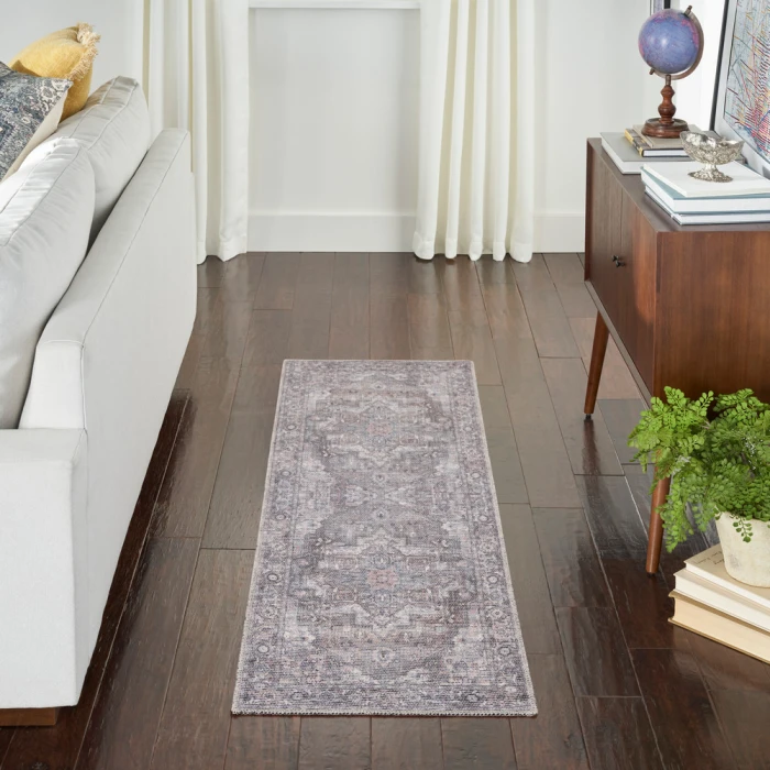 Nicole Curtis Machine Washable Series 1 Area Rug SR101 Grey