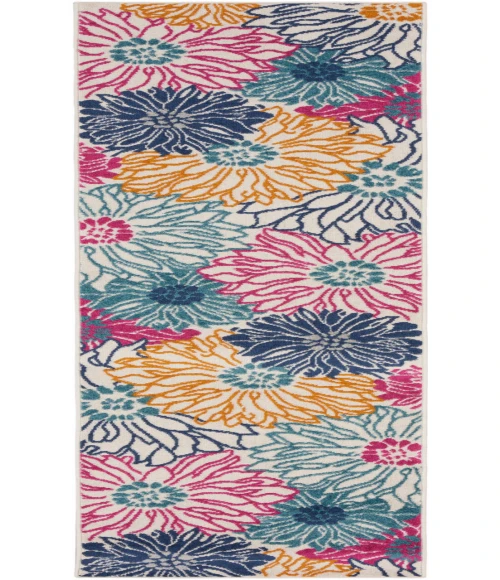 Nourison Passion Ivory/Multi PSN17 2 ft. 2 in. X 10 ft. Rectangle Rug