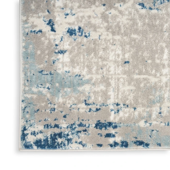 Nourison Quarry Ivory Grey Blue QUA01 8 ft. Rect. Rug