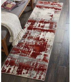 Nourison Home Maxell MAE14 Ivory/Red 2 ft. 2 in. X 7 ft. 6 in. Area Rug