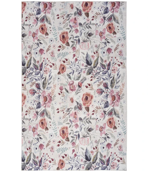 Nourison Nourison Washables Ivory Pink NWB01 5 ft. 2 in. X 7 ft. Rectangle Rug