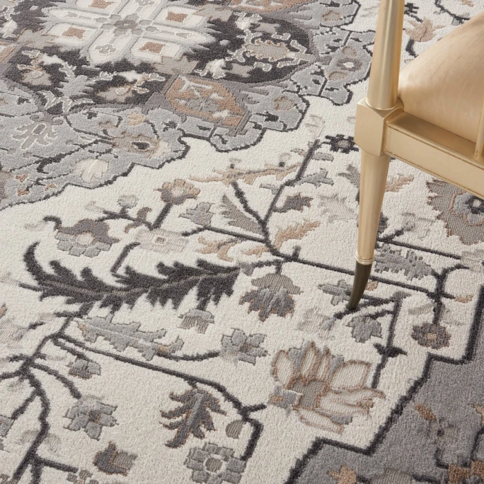 Nourison Elation Area Rug ETN09 Ivory Grey 7'10" x 9'10"