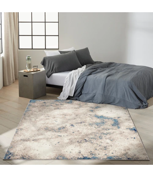 Calvin Klein Infinity Area Rug IFN05 Ivory Grey Blue
