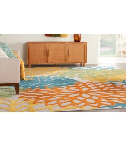 Nourison Home Aloha ALH05 Turquoise Multicolor 9 ft. X 12 ft. Area Rug