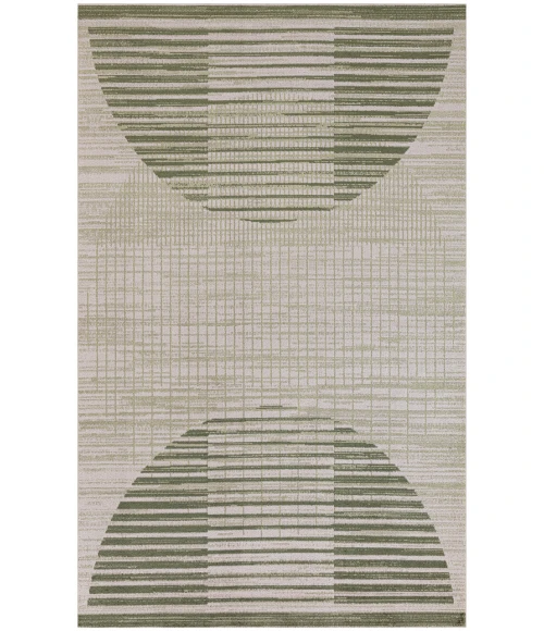 Nourison Astra Machine Washable Ivory Olive ASW03 5 ft. 3 in. X 7 ft. Rectangle Rug
