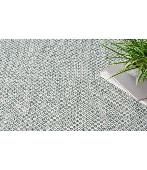 Nourison Courtyard Ivory Aqua COU01 4 ft. Square Rug