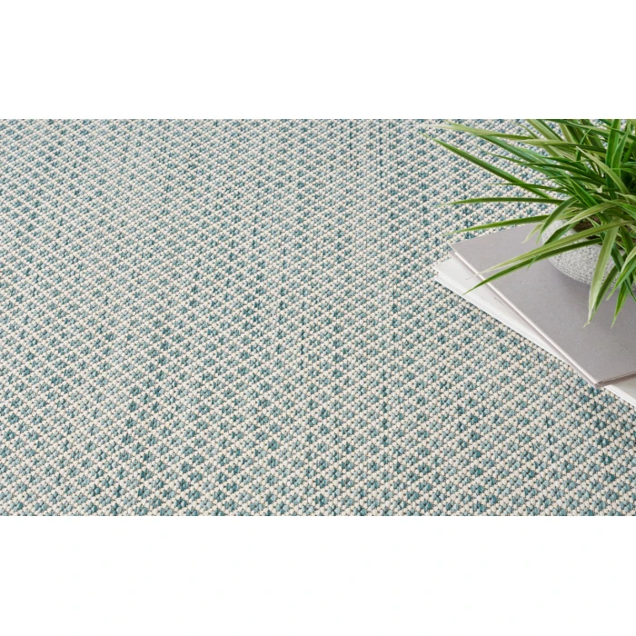 Nourison Courtyard Ivory Aqua COU01 4 ft. Square Rug