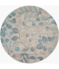 Nourison Tranquil Round Area Rug TRA03-Ivory/Turquoise
