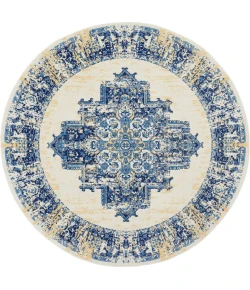 Nourison Home Grafix GRF14 White 8 ft. Round Area Rug