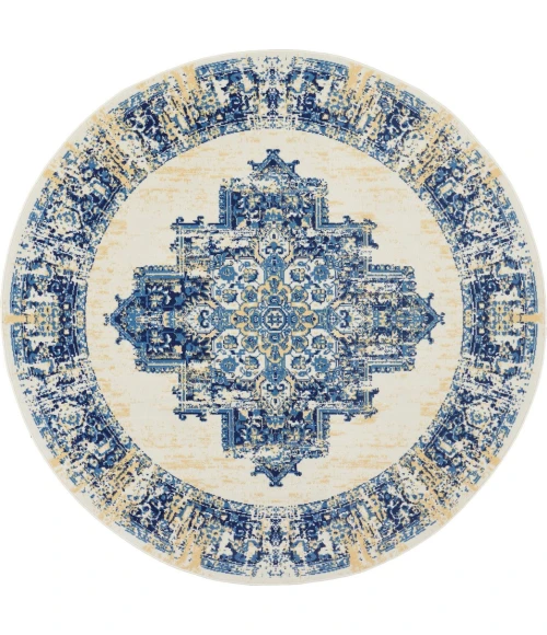 Nourison Grafix Round Area Rug GRF14-White